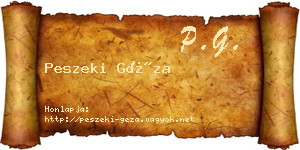 Peszeki Géza névjegykártya