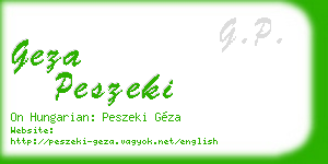 geza peszeki business card